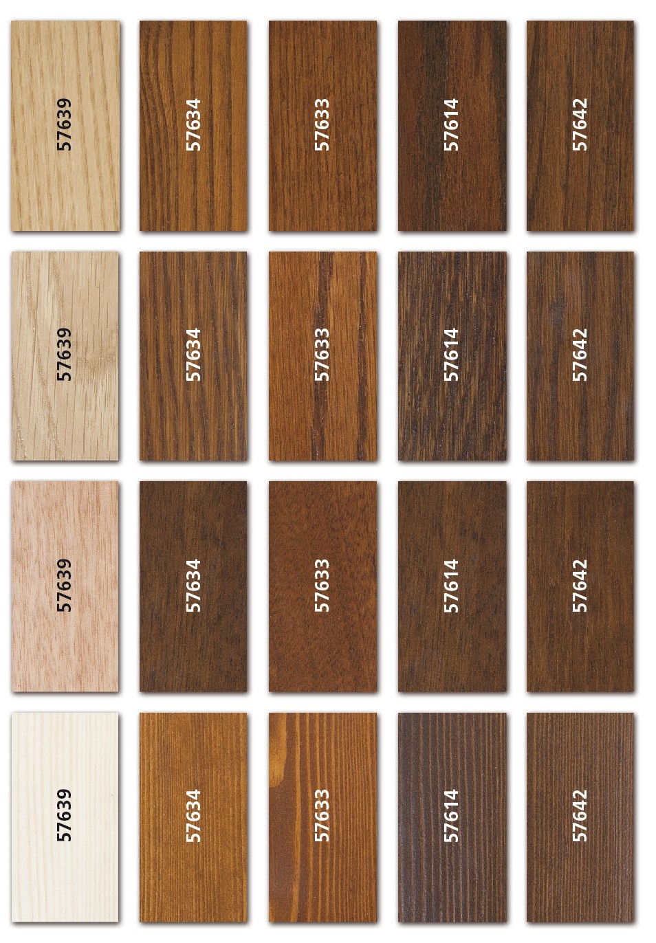 Gamma colori legno disponibili